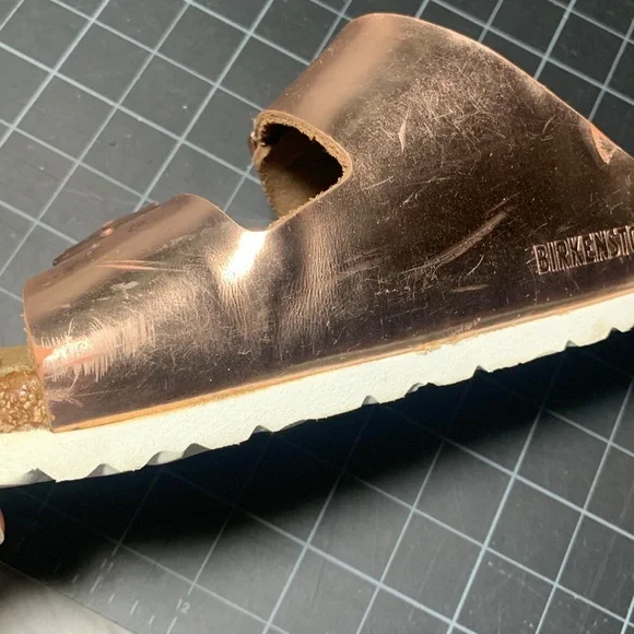 Women’s Birkenstock Arizona Leather Soft Footbed- Metallic Copper, size 39/250 - Picture 11 of 16
